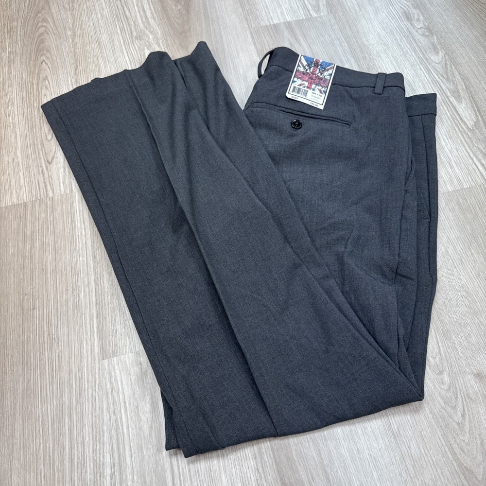 NWT English Laundry Men's Charcoal Gray Finchley Slim Fit Dress Pants 38Wx32L
